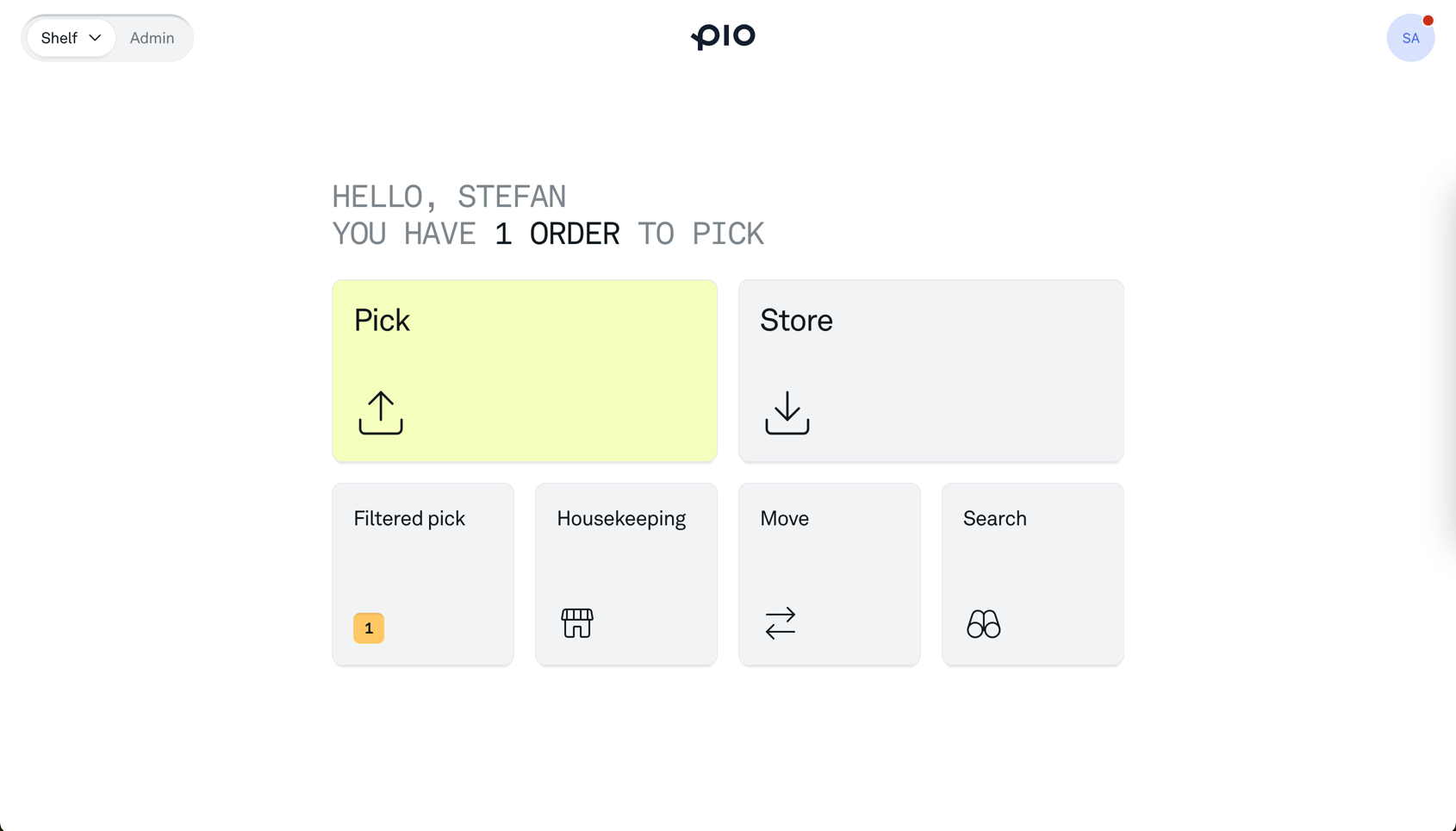 ピッキング待ちの注文